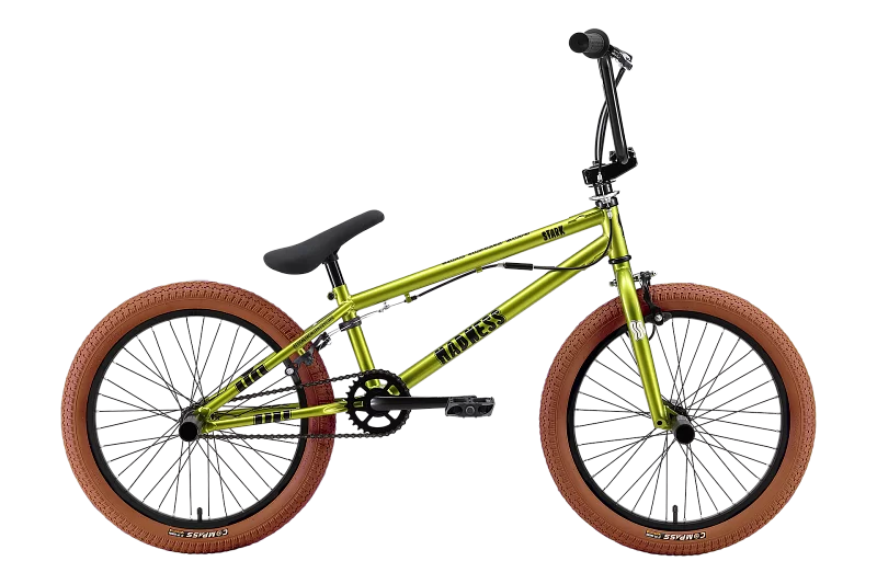 Фото Велосипед Stark Madness BMX 2 (2025)  ярко-зеленый/черный/песочный со склада магазина СпортСЕ