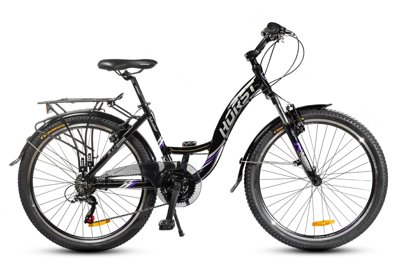 Фото Велосипед HORST Shadow 2022 Чёрно-серо-фиолетовый со склада магазина СпортСЕ