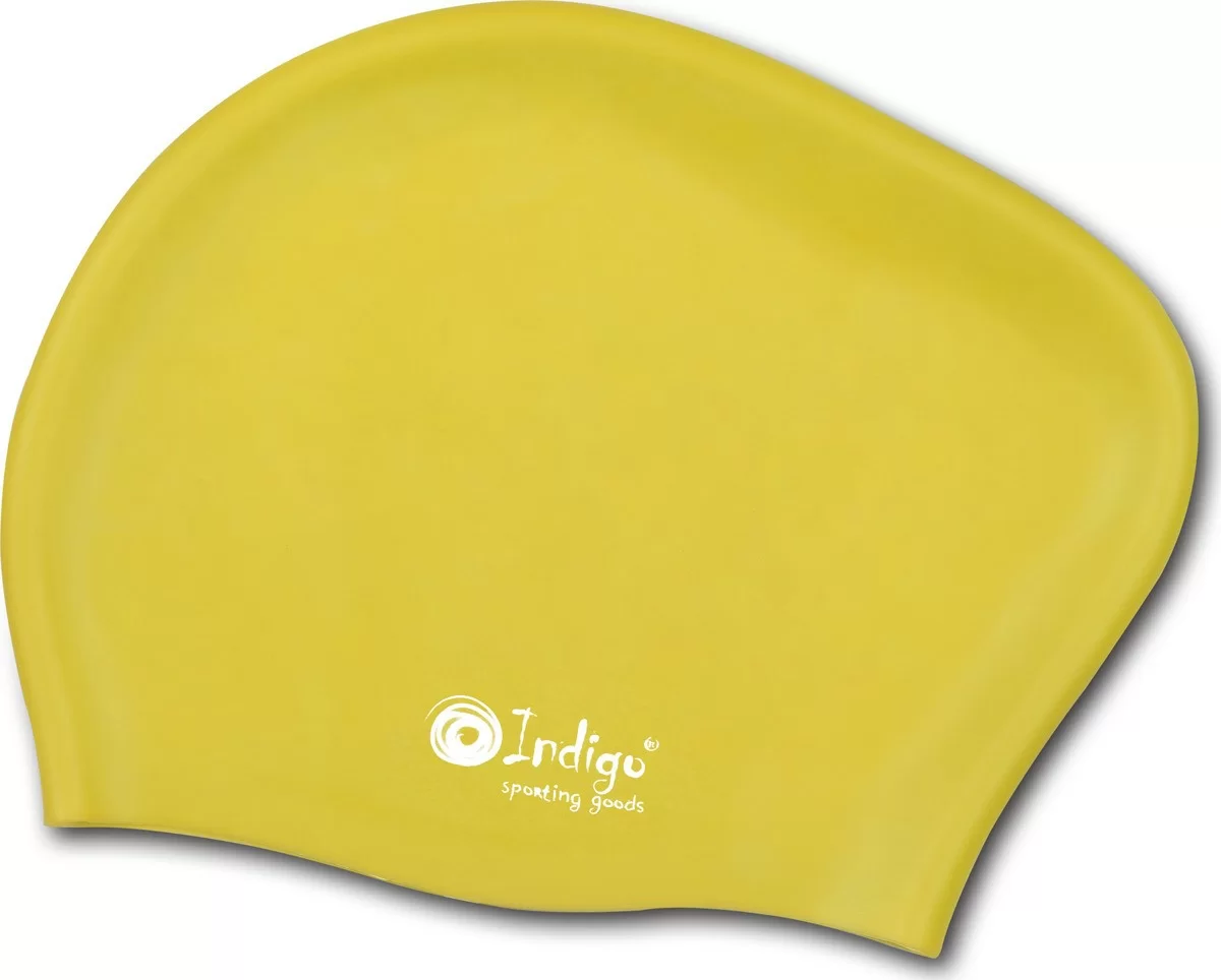 Фото Шапочка для плавания Indigo длинные волосы желтый 806 SC со склада магазина СпортСЕ