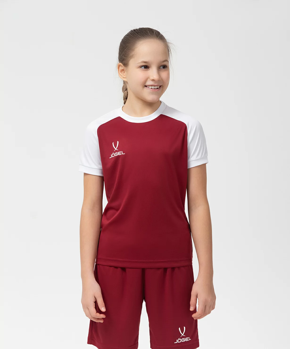 Фото Футболка игровая CAMP Reglan Jersey, гранатовый/белый, детский со склада магазина СпортСЕ