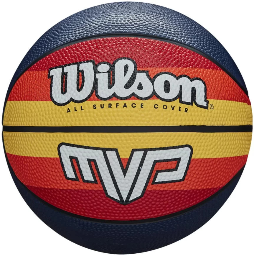 Фото Мяч баскетбольный Wilson MVP Retro №7 резина красно-желто-черный WTB9016XB07 со склада магазина СпортСЕ