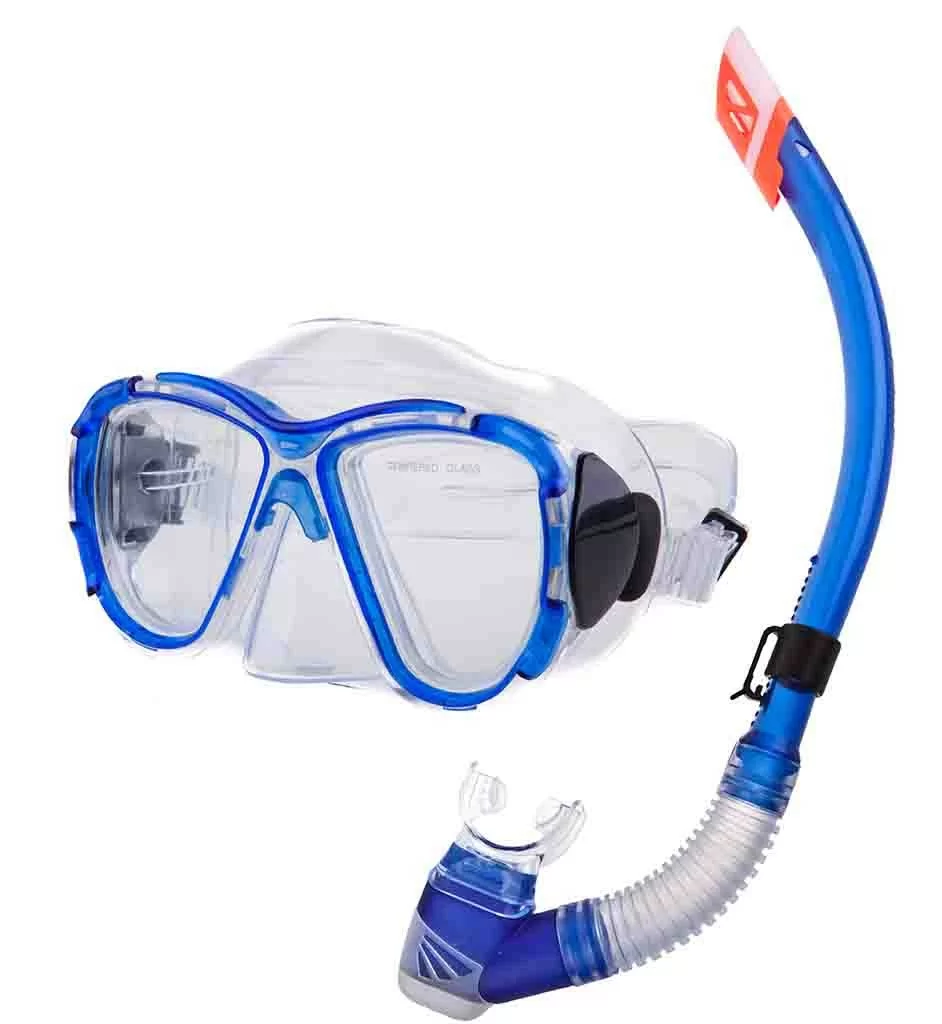Фото Набор для плавания Alpha Caprice (маска+трубка) MS-1320S25 СИЛИКОН синий со склада магазина СпортСЕ