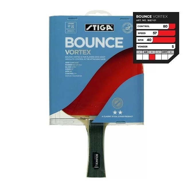 Ракетка настольный теннис Stiga Bounce Vortex WRB ACSс накладка S2 1687-01 Ракетка настольный теннис Stiga Bounce Vortex WRB ACSс накладка S2 1687-01 по низким ценам в Томске и Северске