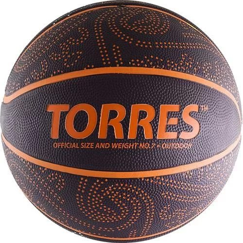 Фото Мяч баскетбольный Torres TT №7 резина бордово-оранжевый B00127 со склада магазина СпортСЕ
