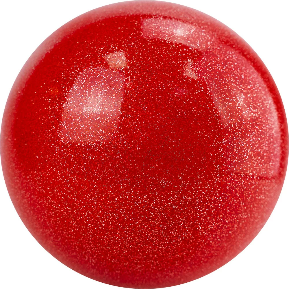 Фото Мяч для художественной гимнастики 15 см AGP-15-02 ПВХ красный с блестками со склада магазина СпортСЕ