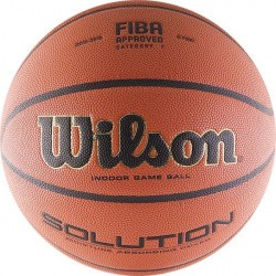 Мяч баскетбольный Wilson Solution VTB24 №7 FIBA Appr, микрофибра коричневый WTP000265 Мяч баскетбольный Wilson Solution VTB24 №7 FIBA Appr, микрофибра коричневый WTP000265