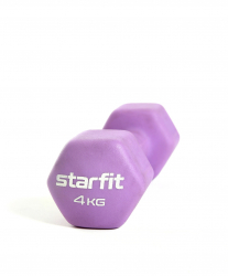 Гантель неопреновая 4 кг StartFit Core DB-201 фиолетовый пастель УТ-00018834