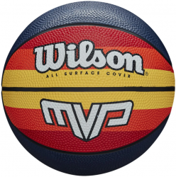Мяч баскетбольный Wilson MVP Retro №7 резина красно-желто-черный WTB9016XB07 Мяч баскетбольный Wilson MVP Retro №7 резина красно-желто-черный WTB9016XB07
