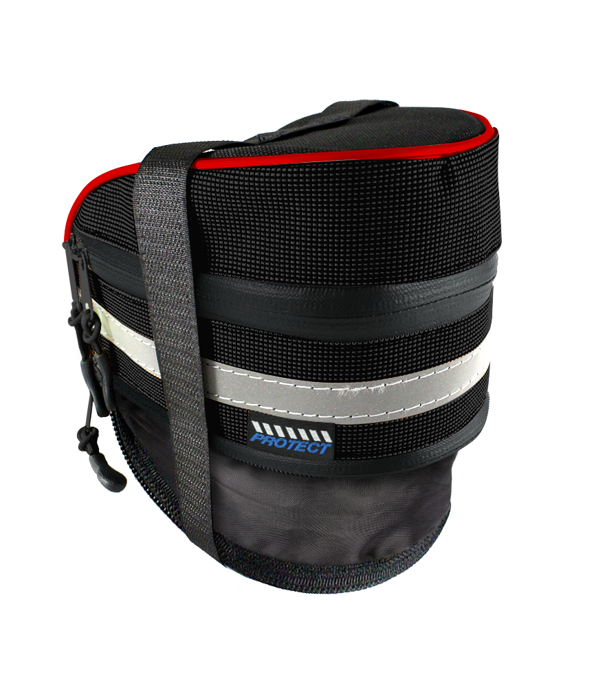  Велосумка под седло Protect 17х11х10см со световозвращ. лентой, с функцией ув.объема черная по низким ценам в Томске и Северске