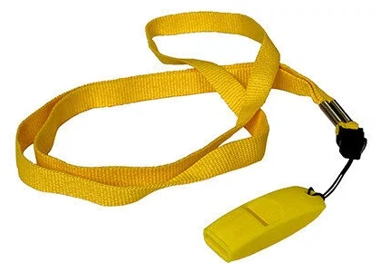Фото Свисток пластик без шарика судейский для зимних видов спорта со шнурком желтый 10021257 со склада магазина СпортСЕ