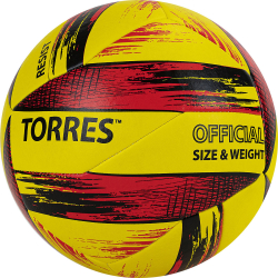 Мяч волейбольный Torres Resist V321305 р.5 синт. кожа гибрид желто-красно-черный V321305