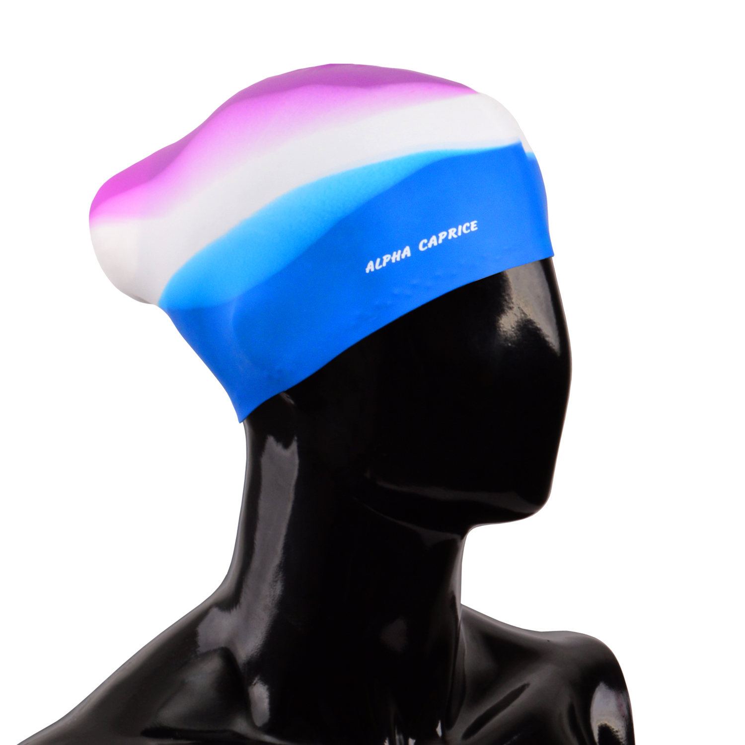  Шапочка для плавания Alpha Caprice SCL-6 для длинных волос Purple/white/blue по низким ценам в Томске и Северске