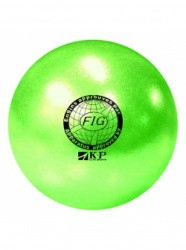Мяч для художественной гимнастики 20 см 410 г с блестками зеленый KP-0715N