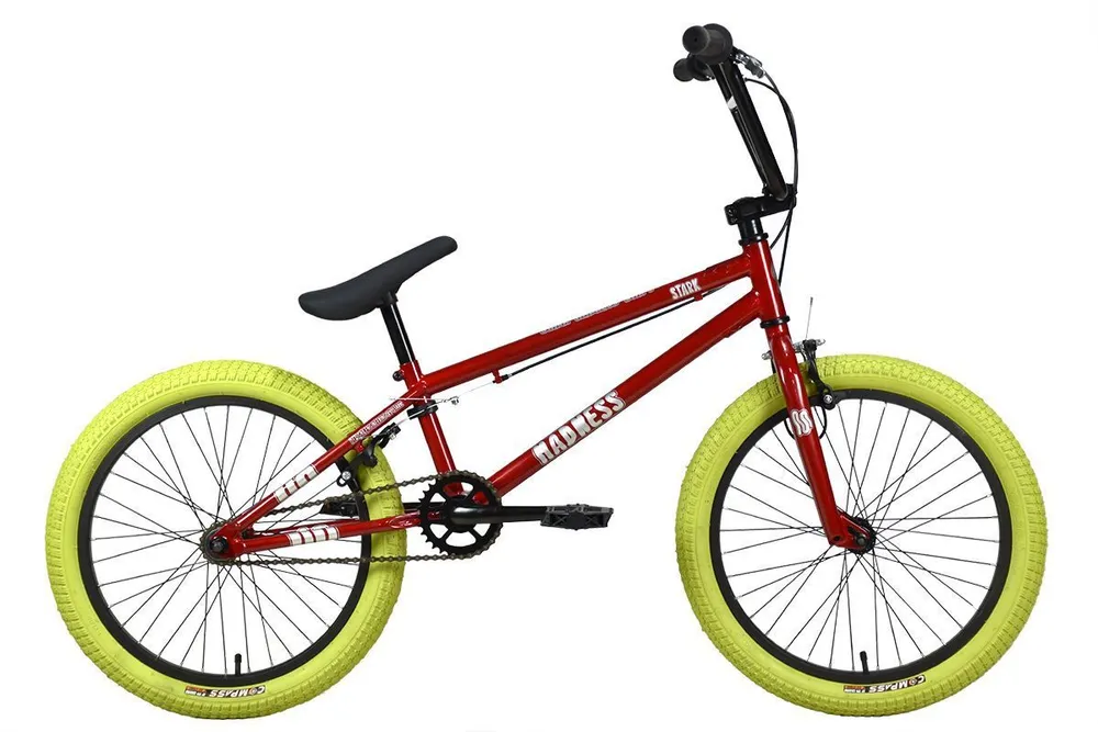 Фото Велосипед Stark Madness BMX 1(2024) красный/серебристый/хаки со склада магазина СпортСЕ
