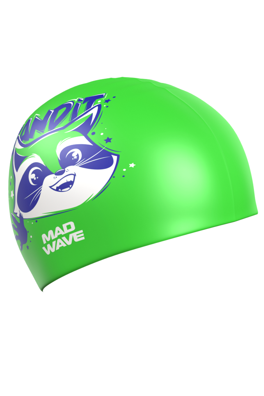  Шапочка для плавания Mad Wave Bandit юниорская Green по низким ценам в Томске и Северске