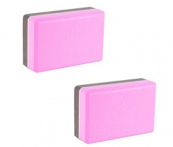Блок для йоги BF-YB04 розовый/серый