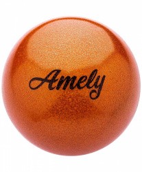 Мяч для художественной гимнастики 19 см Amely AGB-103 с насыщенными блестками оранжевый Мяч для художественной гимнастики 19 см Amely AGB-103 с насыщенными блестками оранжевый