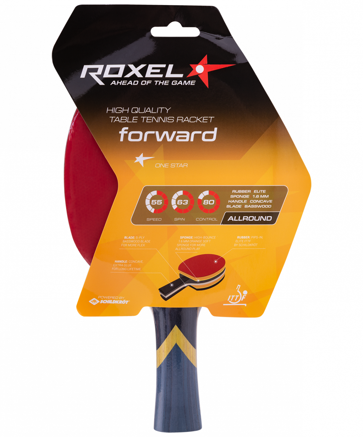  Ракетка для настольного тенниса Roxel 1* Forward коническая по низким ценам в Томске и Северске