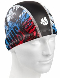 Шапочка для плавания Mad Wave ПУ Color Rus Multi black