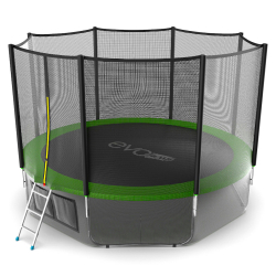 EVO JUMP External 12ft (Green) + Lower net. Батут с внешней сеткой и лестницей, диаметр 12ft (зеленый) + нижняя сеть EVO JUMP External 12ft (Green) + Lower net. Батут с внешней сеткой и лестницей, диаметр 12ft (зеленый) + нижняя сеть