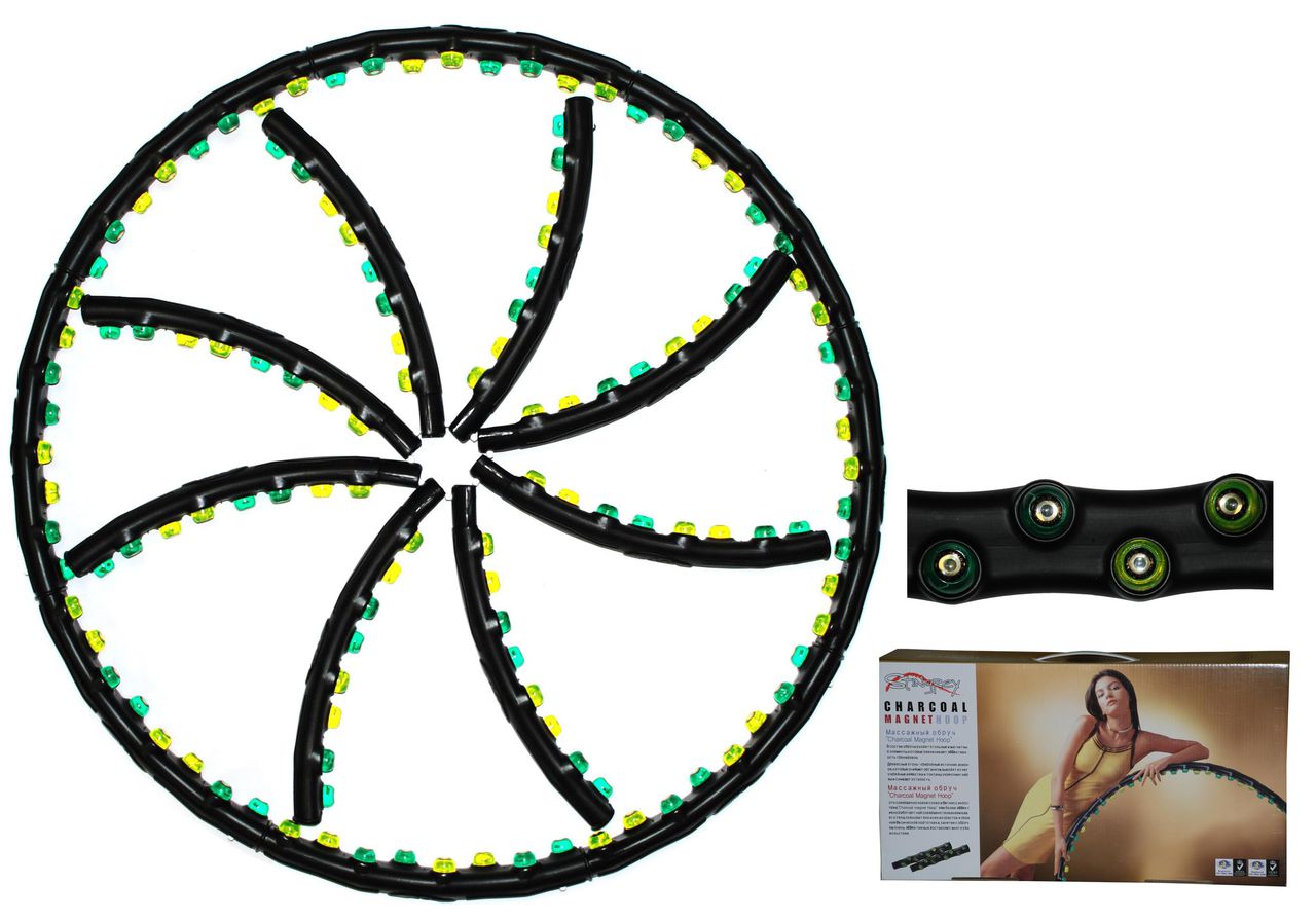 Обруч массажный разборный Charcoal Magnet Hoop Фото Обруч массажный разборный Charcoal Magnet Hoop со склада магазина СпортСЕ