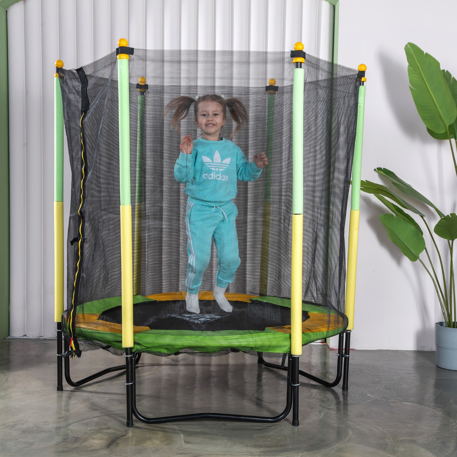  Батут DFC JUMP KIDS 55" зел/желт, сетка (137см) 55INCH-JD-GY по низким ценам в Томске и Северске