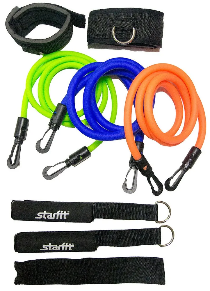 Фото Комплект съемных эспандеров StarFit  ES-606  с ручками, расширенный УТ-00008890 со склада магазина СпортСЕ