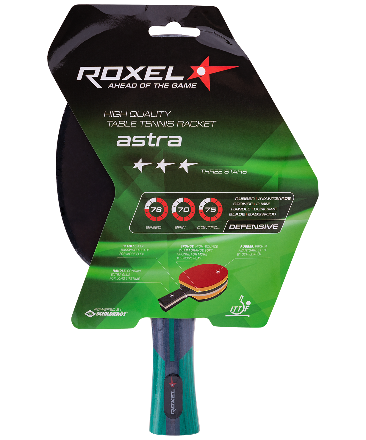  Ракетка для настольного тенниса Roxel 3* Astra коническая по низким ценам в Томске и Северске