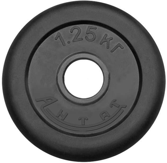  Диск d 26 Антат тренировочный черный обрез. 1,25кг по низким ценам в Томске и Северске