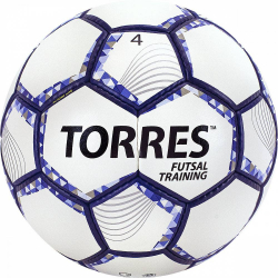 Мяч футзальный Torres Futsal Training №4 32 пан. PU бело-фиолет-черн FS32044 Мяч футзальный Torres Futsal Training №4 32 пан. PU бело-фиолет-черн FS32044