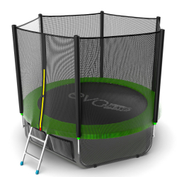 EVO JUMP External 8ft (Green) + Lower net. Батут с внешней сеткой и лестницей, диаметр 8ft (зеленый) + нижняя сеть EVO JUMP External 8ft (Green) + Lower net. Батут с внешней сеткой и лестницей, диаметр 8ft (зеленый) + нижняя сеть