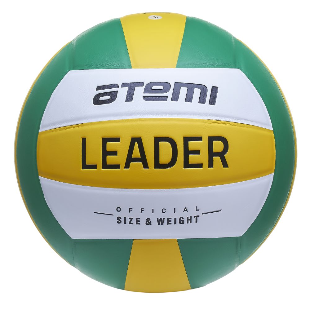 Фото Мяч волейбольный Atemi Leader PVC ламинированный желт/бел/зел со склада магазина СпортСЕ