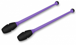 Булавы для гимнастики 41 см Indigo вставляющиеся (пластик, каучук) фиолетово-черные IN018