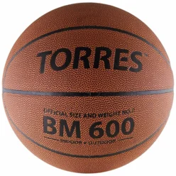 Фото Мяч баскетбольный Torres BM600 №7  ПУ нейлон. корд темнокоричневый-черн B10027 со склада магазина СпортСЕ