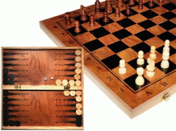 Набор игр (3в1)  23,5*23,5см (шашки, шахматы, нарды) дерево S2414 27977