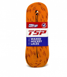 Шнурки хоккейные 213см с пропиткой TSP Hockey Laces Waxed orange 2828