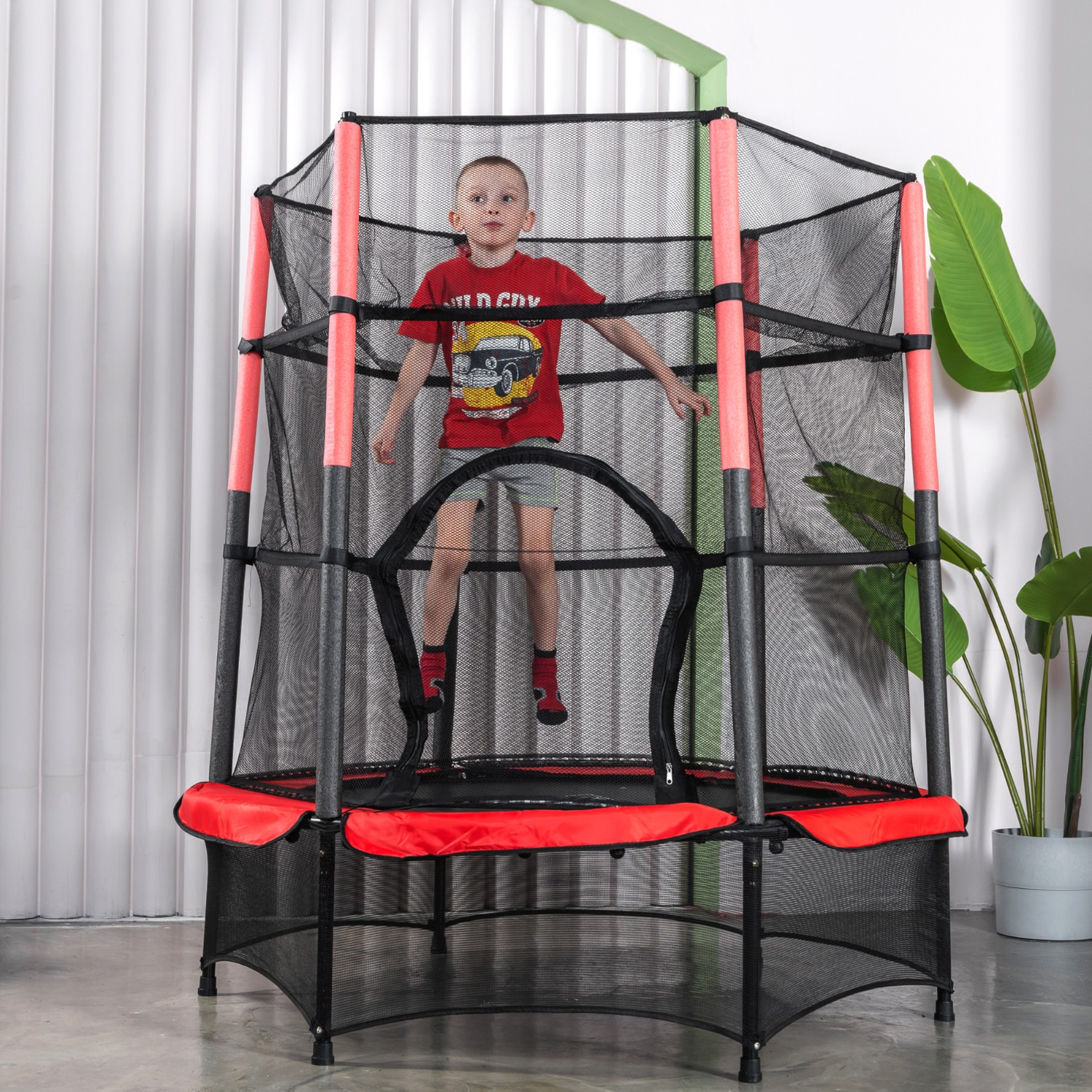  Батут DFC JUMP KIDS 55" красн/сер, сетка (137см) 55INCH-JD-RG по низким ценам в Томске и Северске