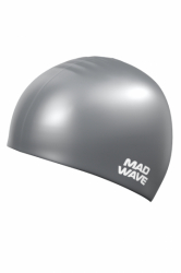 Шапочка для плавания Mad Wave Happiness silver