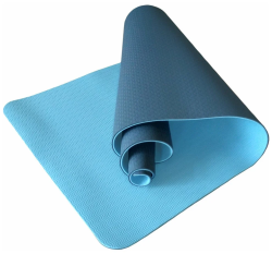 Коврик для йоги E33583 ТПЕ 183х61х0,6 см синий/голубой 10017392