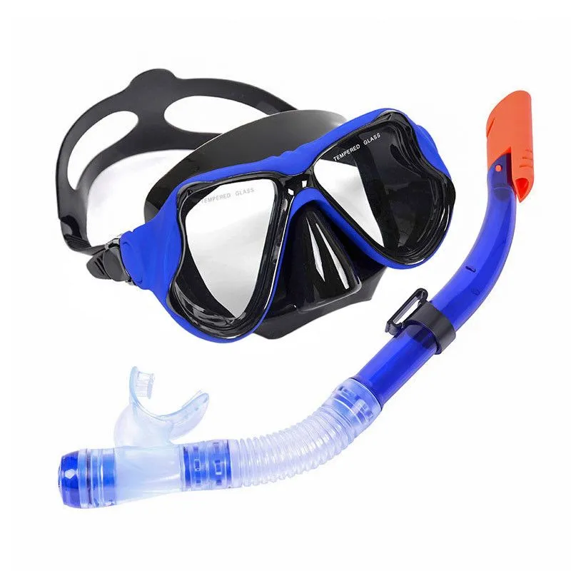 Фото Набор для плавания E33175-1 взрослый маска+трубка (силикон) синий 10020254 со склада магазина СпортСЕ