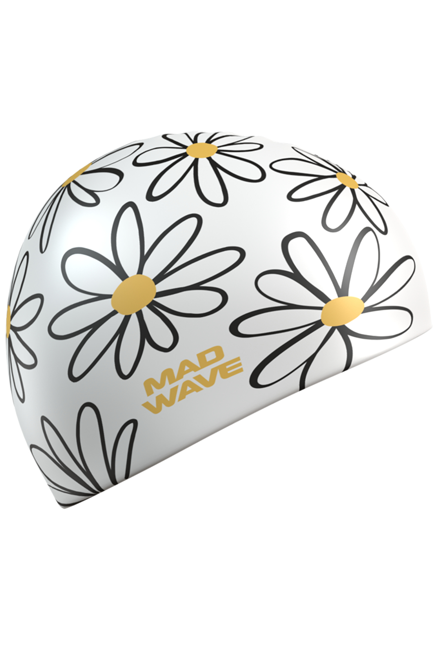  Шапочка для плавания Mad Wave Chamomile силиконовая white по низким ценам в Томске и Северске