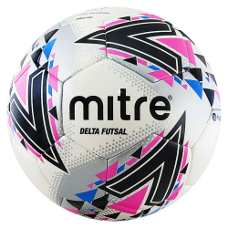 Мяч футзальный Mitre Futsal Delta FIFA PRO HP №4 FIFA PRO 30п. ПУ гибр.сш. бел-роз A0028WWB Мяч футзальный Mitre Futsal Delta FIFA PRO HP №4 FIFA PRO 30п. ПУ гибр.сш. бел-роз A0028WWB