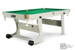 Бильярд BFG Compact Light 6 (Серый) (РП, серый (ЛДСП), ЛДСП_16, Manchester 45 Yellow green ш1,98м, Х/б сетка)