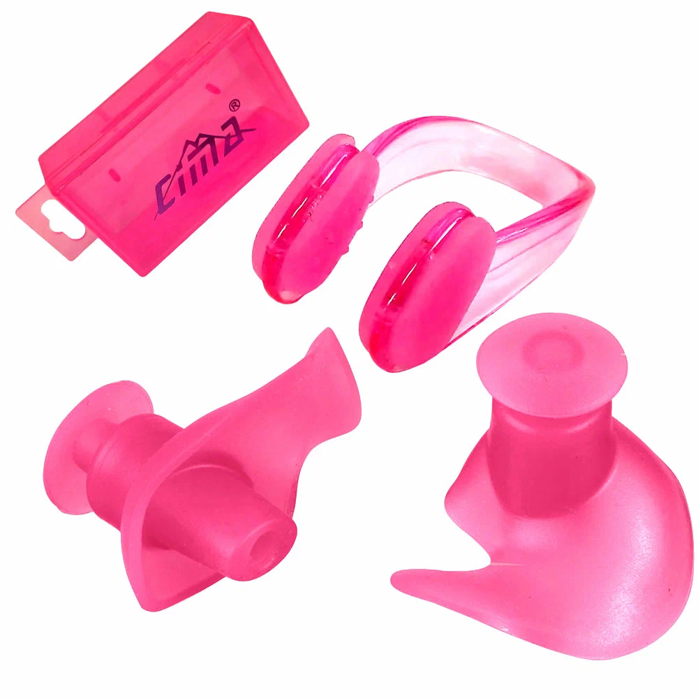 Фото Набор для плавания C33425-4 беруши и зажим для носа розовый 10016527 со склада магазина СпортСЕ