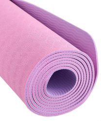 Коврик для йоги StarFit FM-201 TPE 173x61x0,4 см розовый пастель/фиолет пастель УТ-00018911