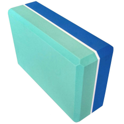 Блок для йоги полумягкий 223х150х76мм синий-бирюзовый E29313-1