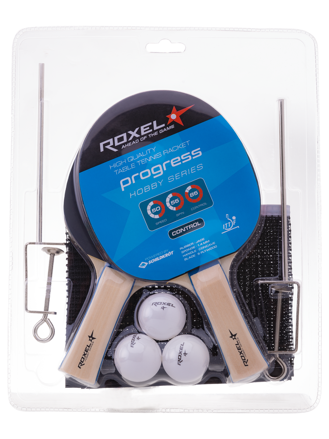 Набор для настольного тенниса Roxel Hobby Progress (2 ракетки + 3 мяча + сетка) по низким ценам в Томске и Северске