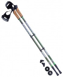 Палки для скандинавской ходьбы Berger Rainbow, 77-135 см, 2-секционные, чёрный/ярко-зелёный 10966 Палки для скандинавской ходьбы Berger Rainbow, 77-135 см, 2-секционные, чёрный/ярко-зелёный 10966