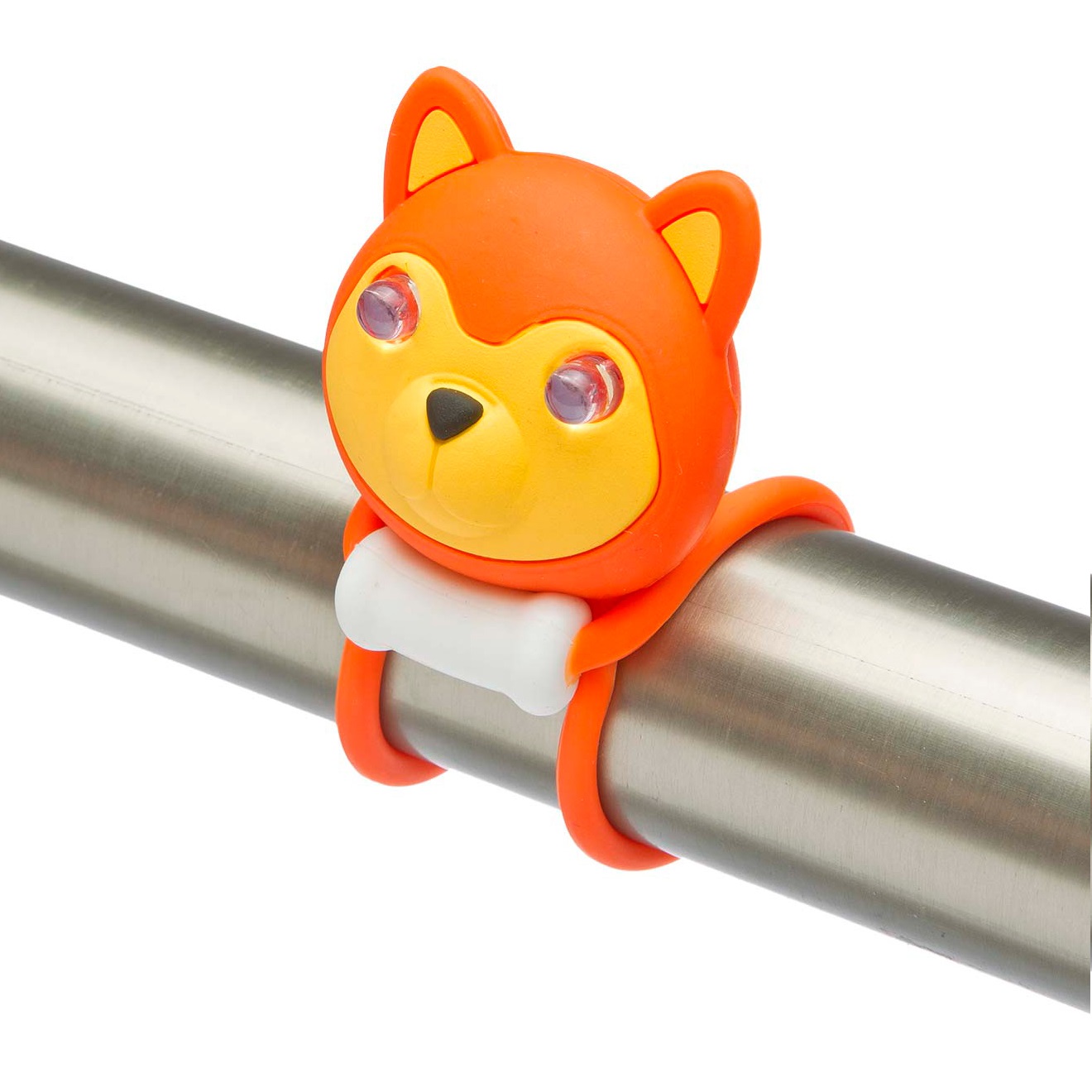  Фонарь передний JY-267-P "Лиса" Jing Yi силикон 2 диода, 2 режима, CR2032*2 шт, оранжевый по низким ценам в Томске и Северске