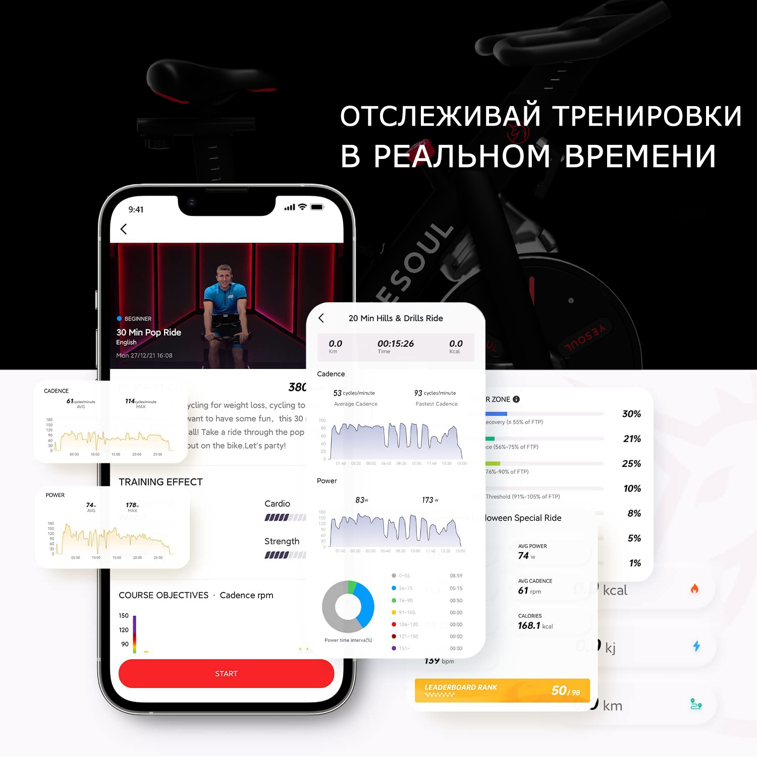  Велотренажер Yesoul Smart M1 WHITE с нагрудным пульсометром M1WHITEV206 по низким ценам в Томске и Северске